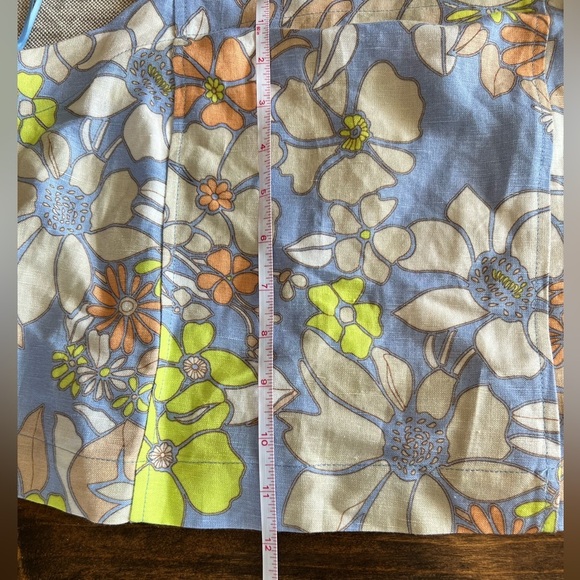 Current Air XS, floral Blue and Orange Women's cropped halter Top, NWT, spring - Picture 7 of 8